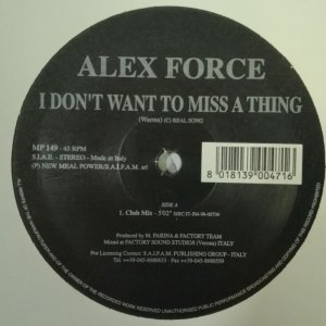 画像: $ ALEX FORCE / I DON'T WANT TO MISS A THING (MP 149) 白穴 YYY3-27-2-2+2+6 後程済