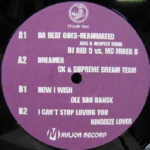 画像1: $$  DJ Red 5 Vs. MC Miker G / CK & Supreme Dream Team / Ole Van Dansk / Kingsize Lover ‎– Da Beat Goes-Reanimated (Jens O. Respect Remix) / Dreamer / How I Wish / I Can't Stop Loving You (MR-0021) Y2