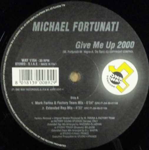 画像1: $ MICHAEL FORTUNATI / GIVE ME UP (NEW VERSION) 2000年 (WAY 1164) YYY344-4272-5-12