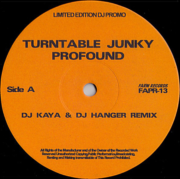 画像1: $$ Profound / Turntable Junky (Remixes) FAPR-13 YYY271-3166-4-4