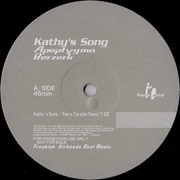 画像1: $ Apoptygma Berzerk / DJ Flying Dutchman – Kathy's Song (Ferry Corsten Remix) / Everlasting Love (none) YYY9