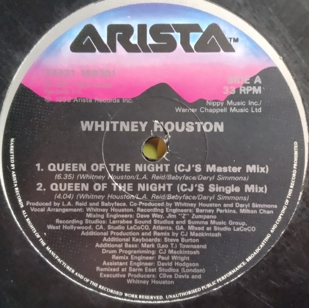 画像1: $ Whitney Houston / Queen Of The Night (74321 16930 1) UK (穴) Y25?-3F-5B? 6B?7B?