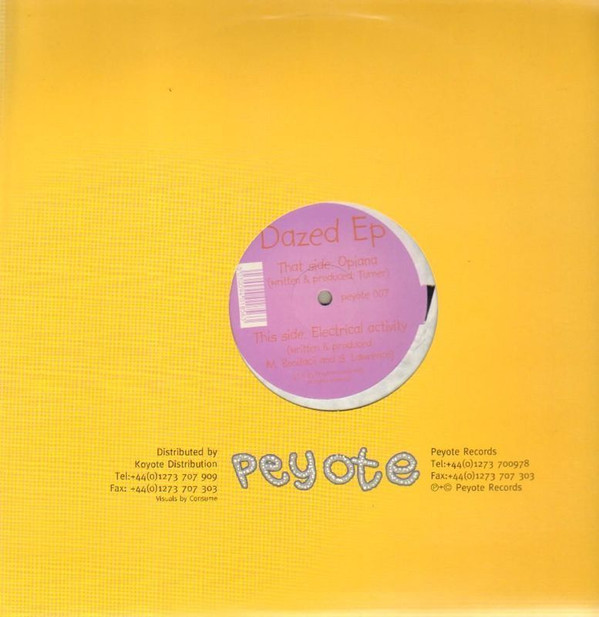 画像3: $ M. Bonifacii and S. Lawrence / Turner / Dazed Ep (peyote 007) 残少 Y3-A5578 後程済